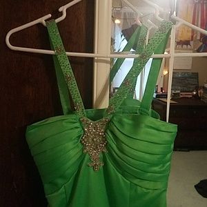 DEB lime green prom dress-never worn